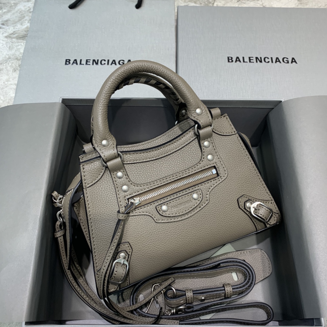 Balenciaga Neo Classic Mini Handbag Shoulder Bag Light Gray